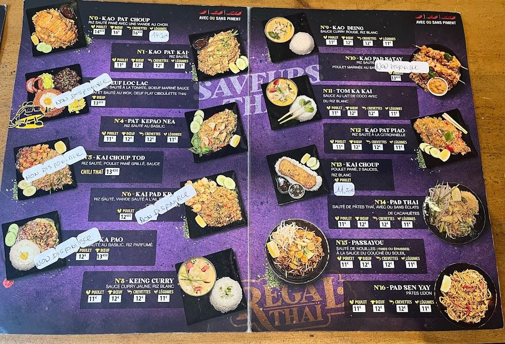 Régal Thaï - Menu Image 1